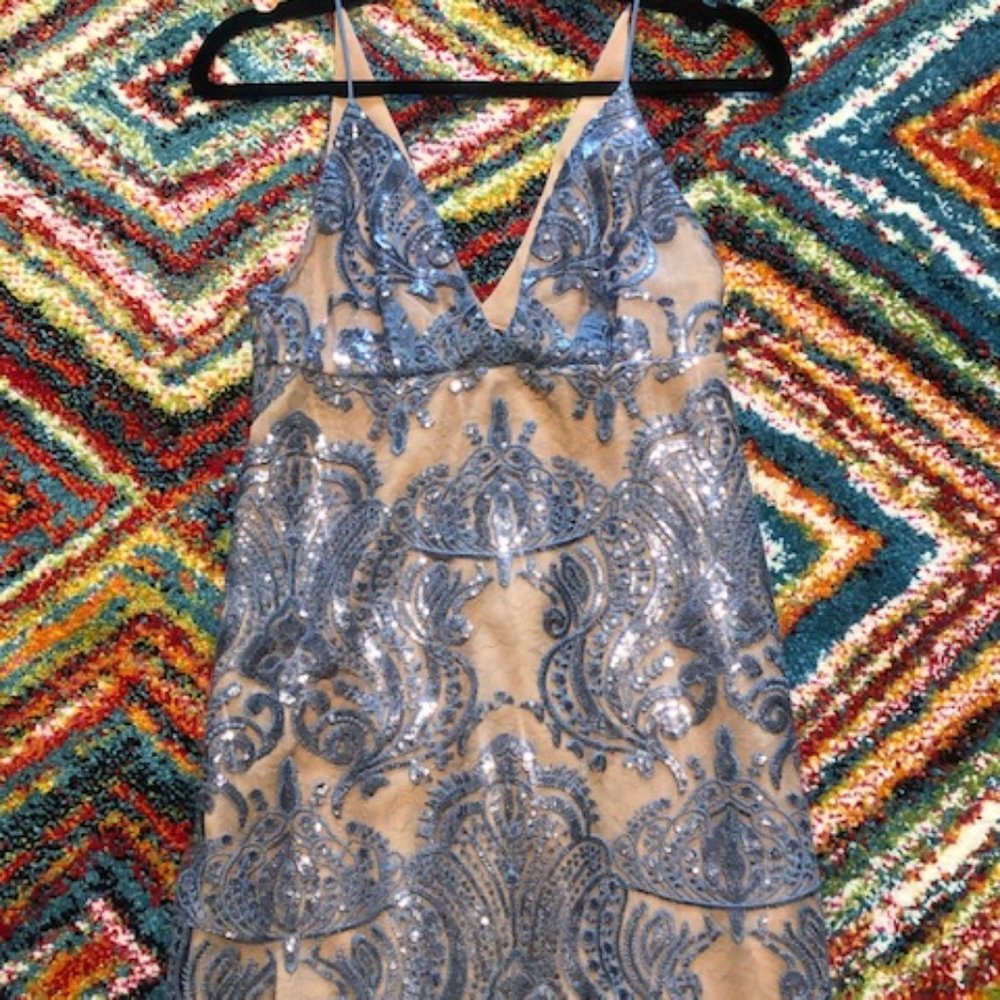 Free People Night Shimmer Mini Dress